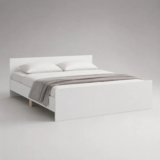 Doppelbett-Bettgestell aus Holz, Weiß, Liegefläche 160 × 200 cm, Gesamtmaß 208 × 168 × 90 cm